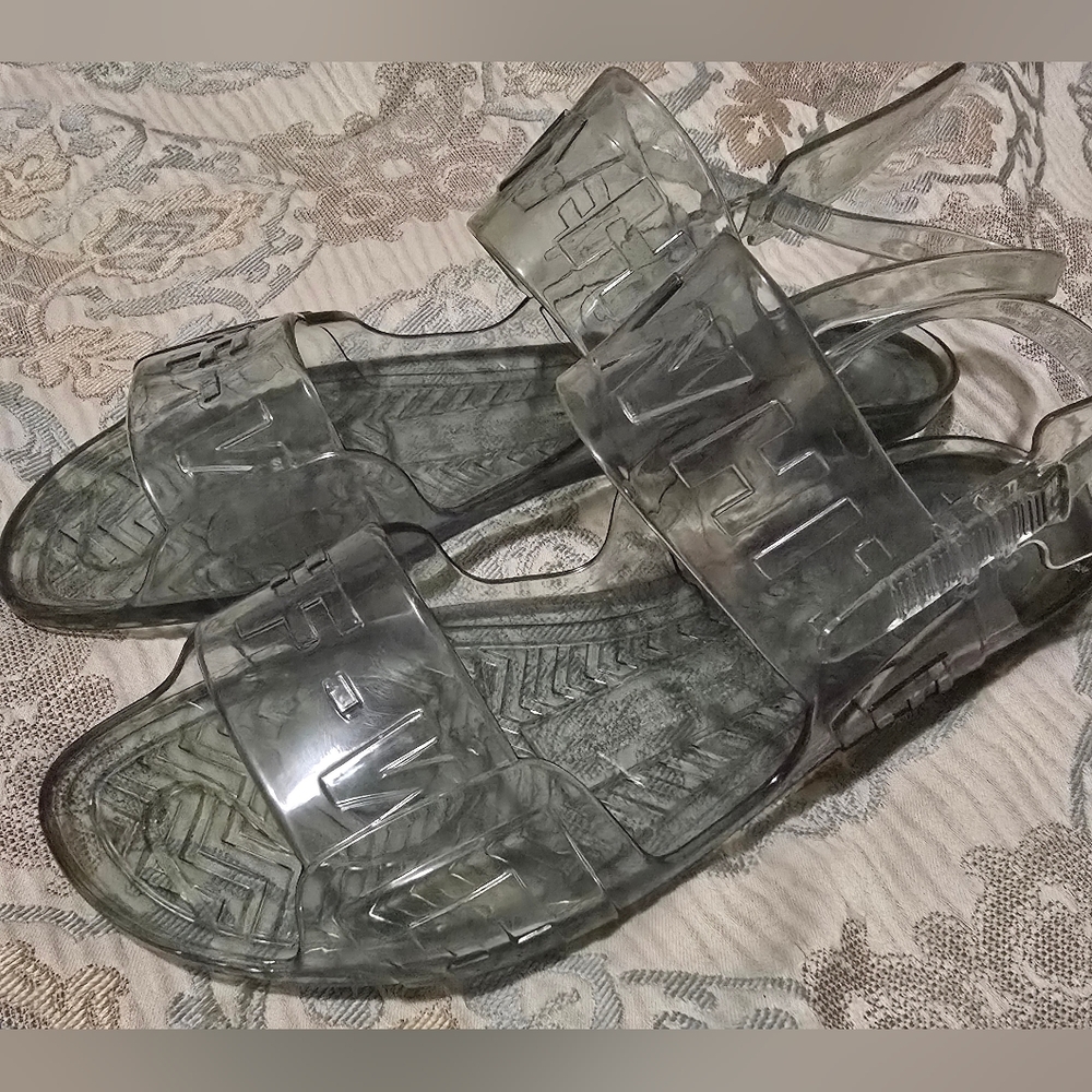 Off-White Gray Transparent Sandals